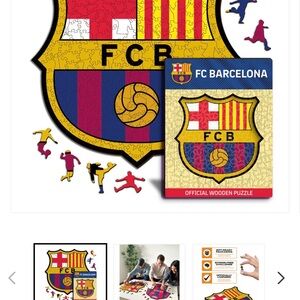 FC Barcelona Official Wooden Puzzle - Red, Blue, Yellow